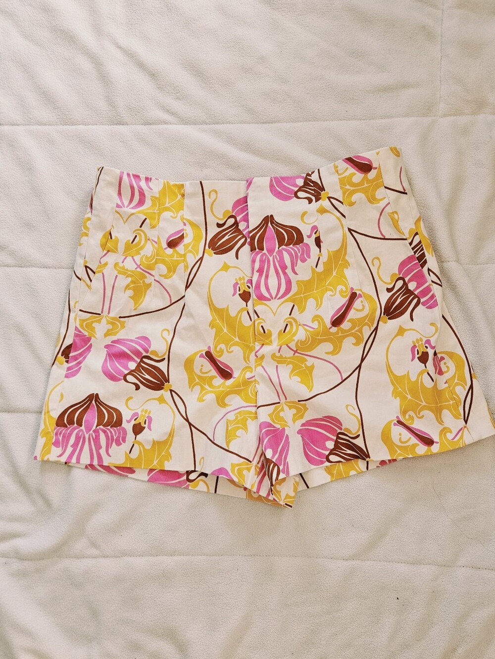 Zara Terez Pink & Yellow Floral High-Waist Women’s Shorts